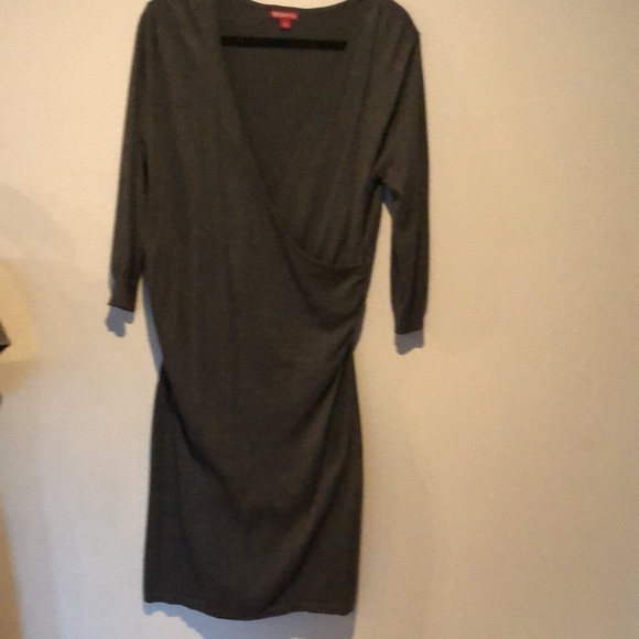 Merona faux wrap sweater dress, L, gray - Picture 1 of 13